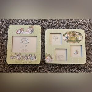 Brambly Hedge Jill Barklem 2000 Sage Green Picture Frame Set Of 2 - Mice, Spring